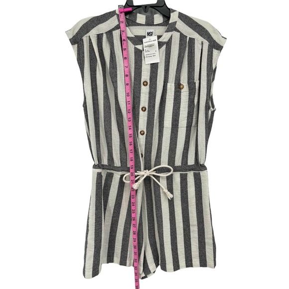 NSF In Black Stripe Romper Size Medium - Picture 7 of 12
